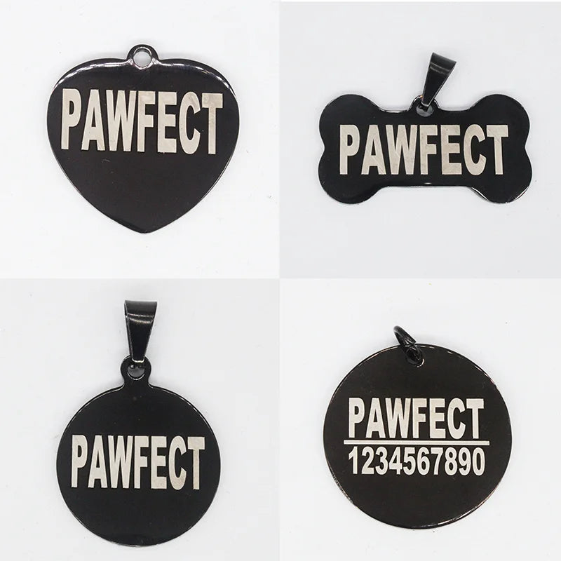 Custom Dog Cat ID Tag Engraved Personalized Pet Collar Charm Name Pendant Bone Keyring Necklace Puppy Accessory Dropshipping